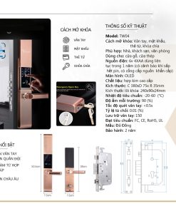 Khóa vân tay điện tử dành cho cửa Kính TG02