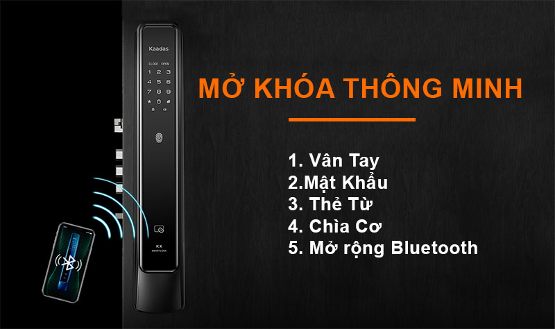 KX-T-tinh-nang-mo-khoa Khóa vân tay cửa gỗ Kaadas KX-T
