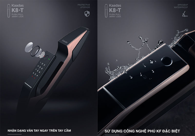 k8-t-thiet-ke-chong-nuoc Khóa vân tay cửa gỗ Kaadas K8-T