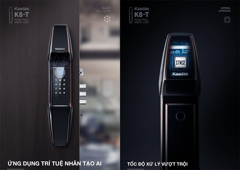 k8-t-xu-li-thong-minh Khóa vân tay cửa gỗ Kaadas K8-T
