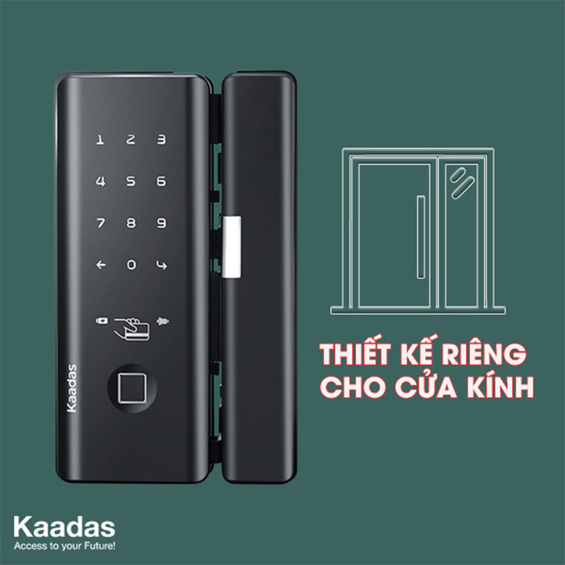 m500-thiet-ke-rieng-cho-cua-kinh khóa cửa Khóa vân tay cửa kính Kaadas M500