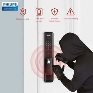 Khóa cửa vân tay cao cấp Alpha Philips - Alpha 5 Khóa cửa thông minh Philips 7300 Khóa cửa vân tay cao cấp Alpha Philips - Alpha 5