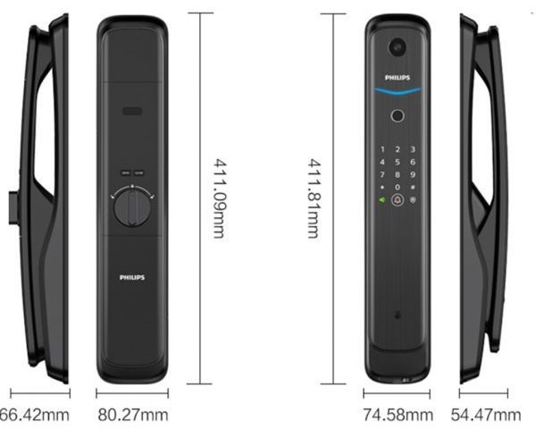 philips-ddl702-1hw-kich-thuoc Khóa cửa vân tay có camera Philips DDL702-1HWS Khóa cửa vân tay có camera Philips DDL702-1HWS